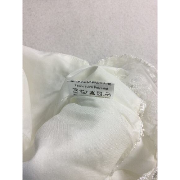 GIRL'S PARTY DRESS 6-7 Y white lace chiffon flower girl long maxi dress B74 - Picture 7 of 7